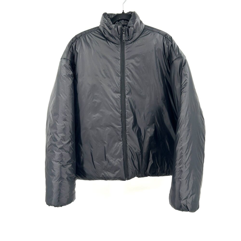 URBAN OUTFITTERS Standard Cloth Black Shiny Nylon Oversized Puffer Jacket Small
